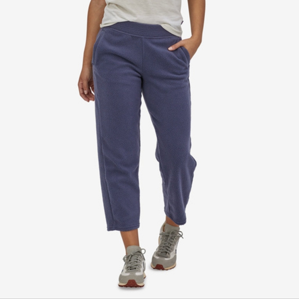 Patagonia Shearling Cropped Navy Blue Pants Women's Size Large NWT